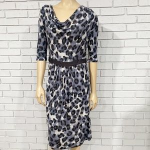 Banana Republic Women’s Gray leopard cheetah animal print dress